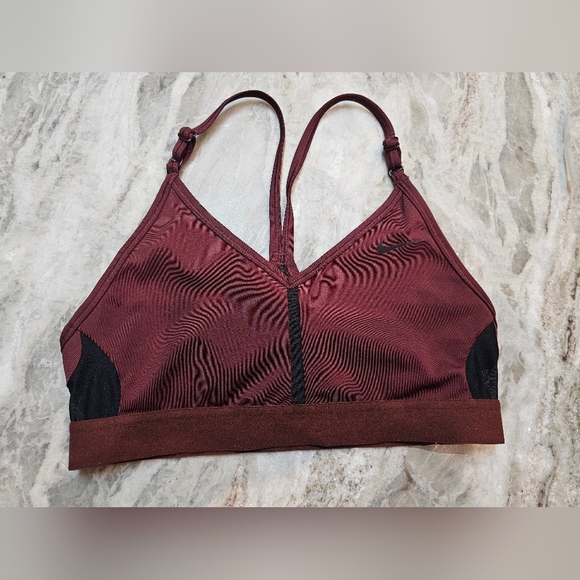 Nike Other - Nike Dri-Fit Sports Bra Small Burgundy Mesh Adjustable Straps CZ4456-273